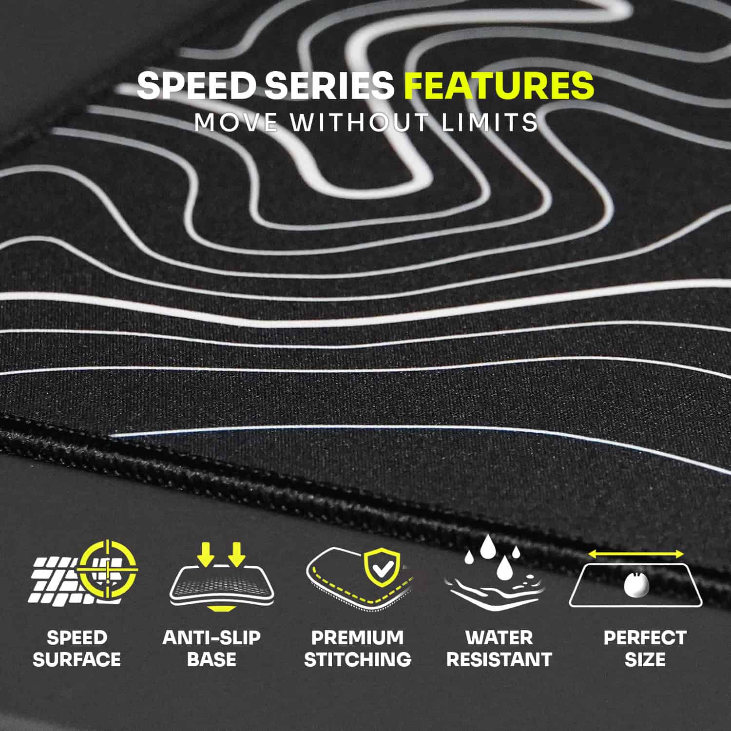 Topography White XXL Gaming Mousepad