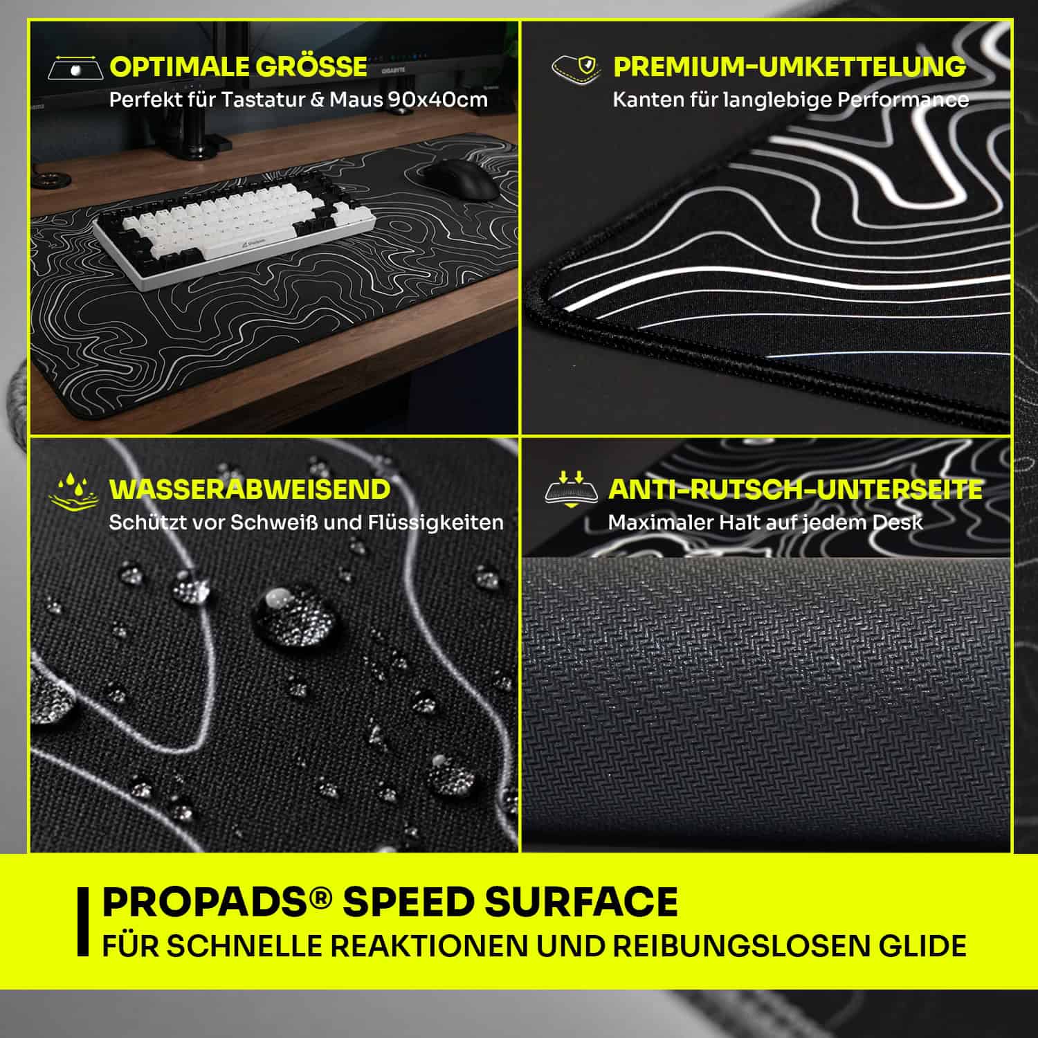 Topography White XXL Gaming Mousepad