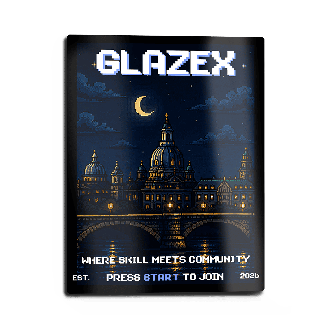 GlazeX Metallposter retro Stadt